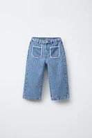STRIPED CULOTTE JEANS