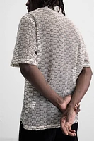 OPEN-WEAVE TEXTURED SHIRT