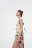 SLEEVELESS CROCHET TOP