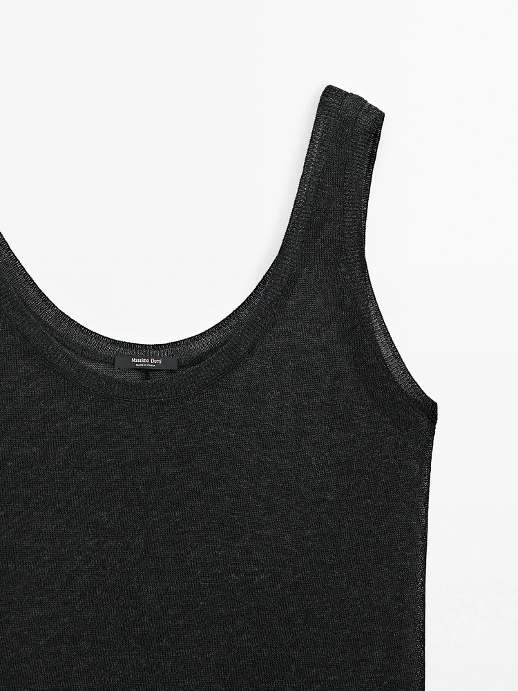 Strappy fine knit top