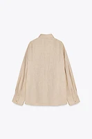 OVERSIZED LINEN BLEND SHIRT
