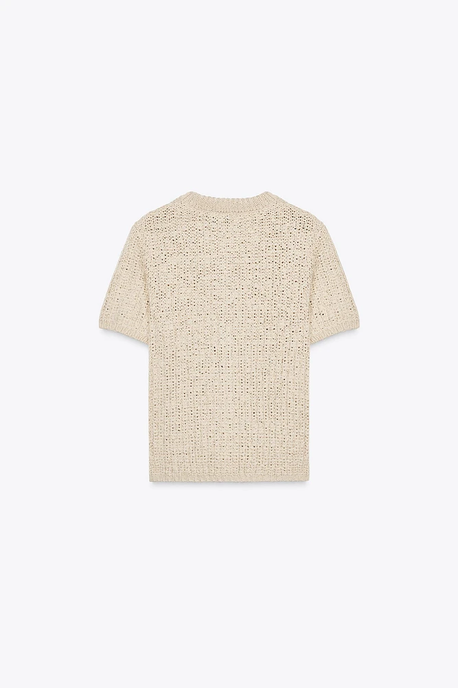 ORGANZA BOW KNIT TOP