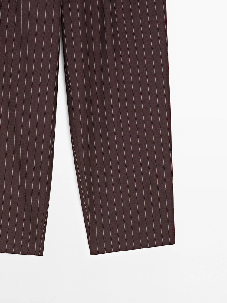 Pantalon à pinces et rayures tennis