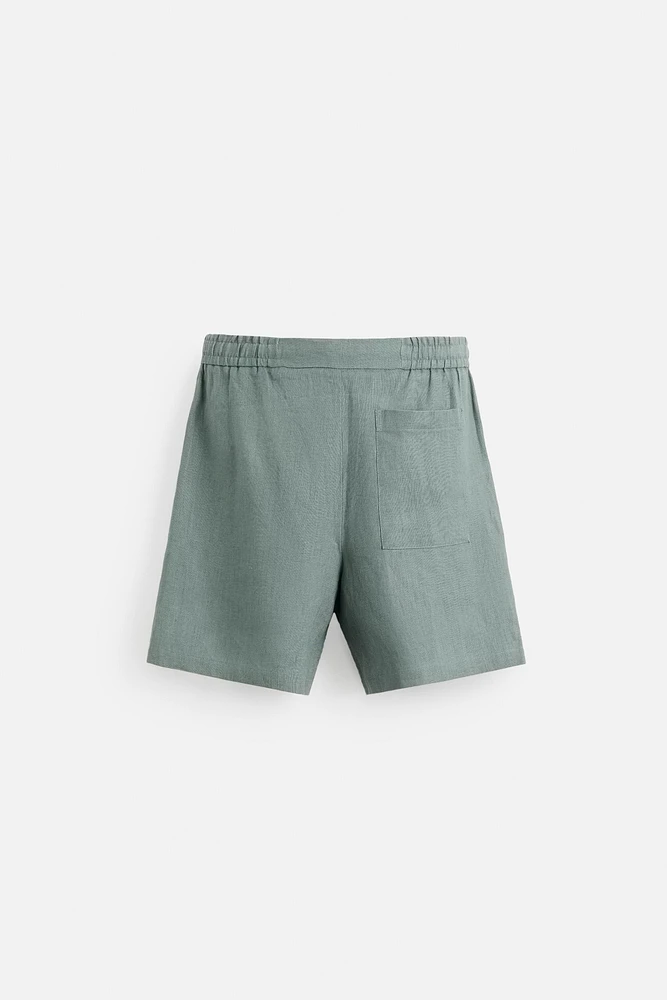 BERMUDA REGULAR FIT 100 % LIN