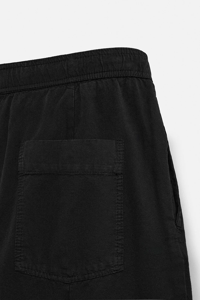 COTTON - LINEN PLEATED PANTS