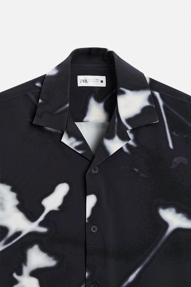 STRETCH FLORAL PRINT SHIRT