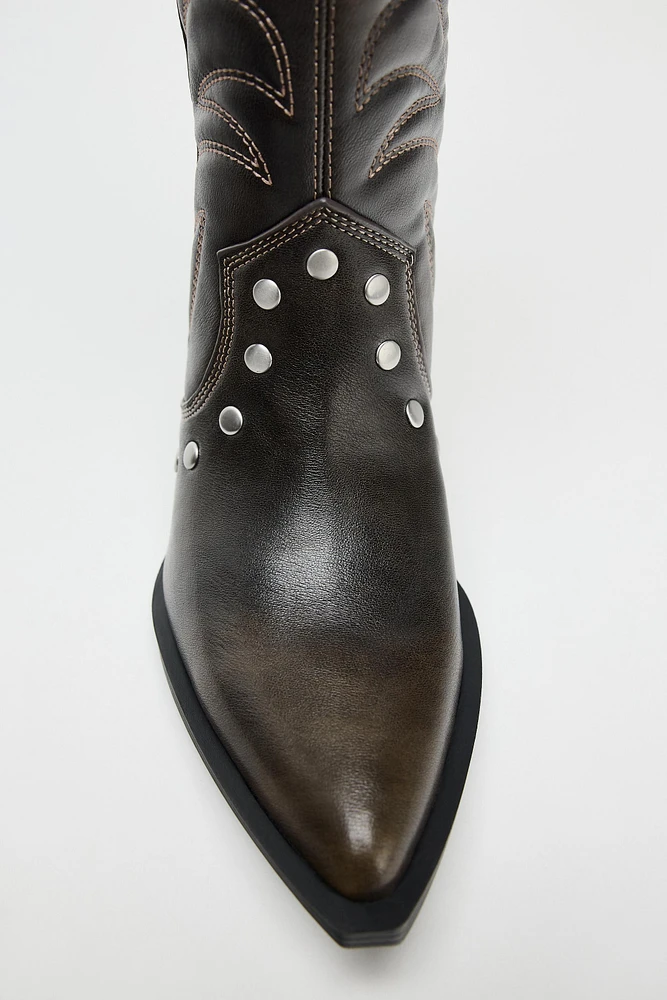 COWBOY STUDDED BOOTS