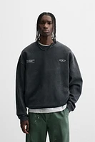 WASHED PRINT BOXY FIT SWEATSHIRT
