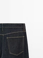 High-waist straight-leg jeans with seam details