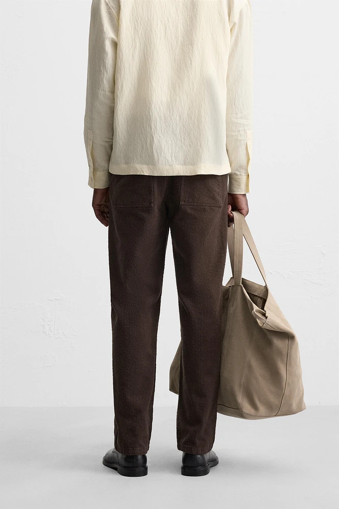 STRUCTURED STRAIGHT FIT PANTS