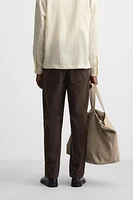 STRUCTURED STRAIGHT FIT PANTS