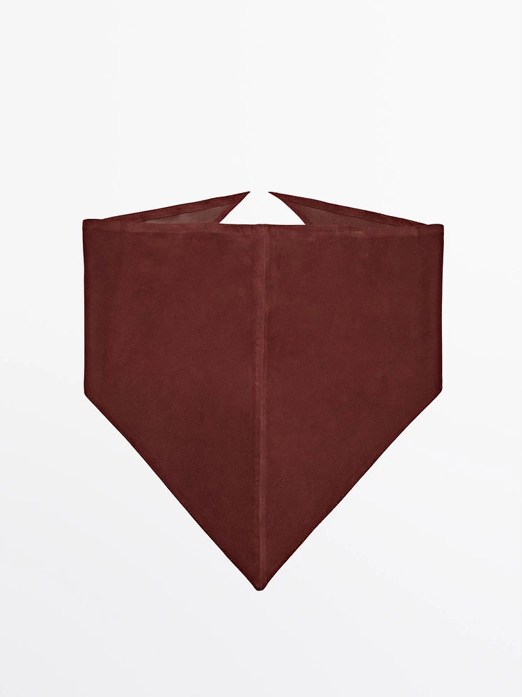 Bandana en cuir finition daim