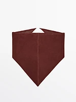 Bandana en cuir finition daim