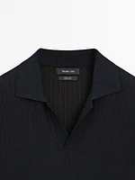 Short sleeve jacquard knit polo shirt