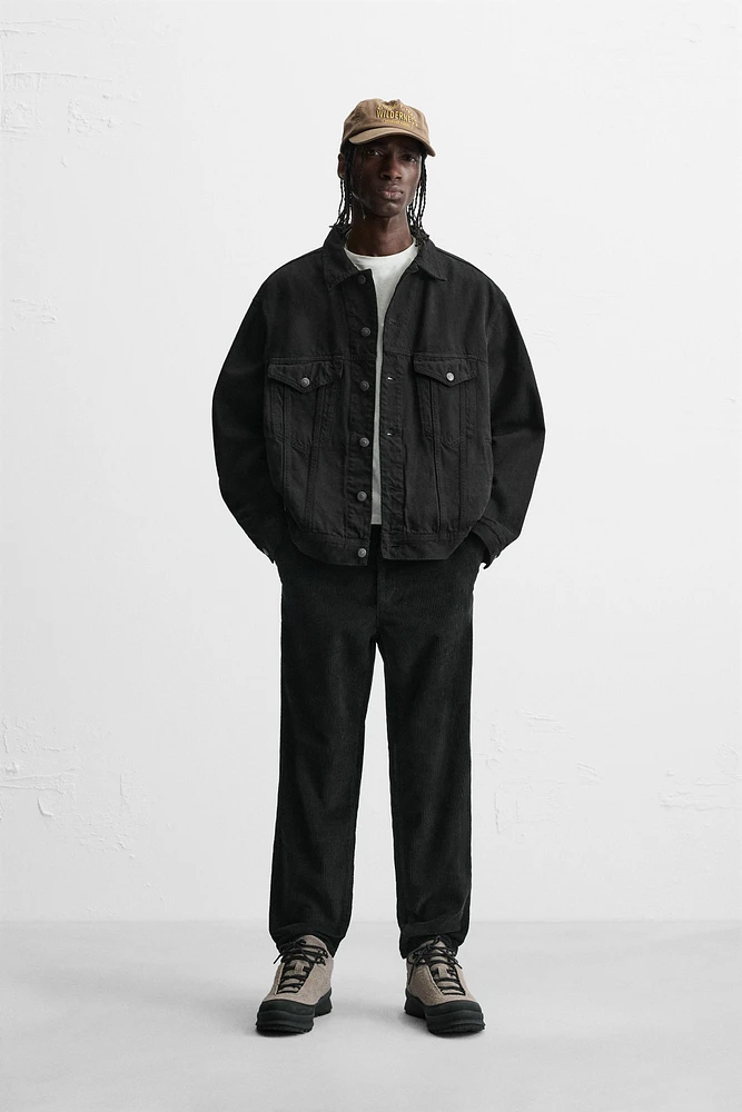 PANTALON COUPE CAROTTE EN DRAP