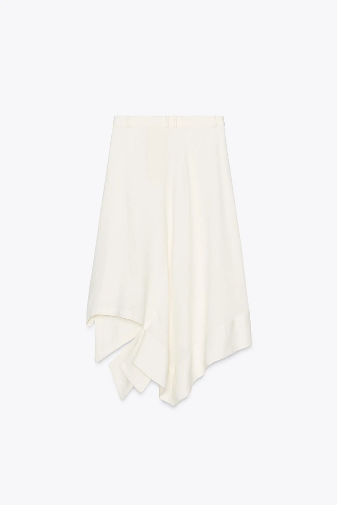 ASYMMETRIC LINEN SKIRT ZW COLLECTION