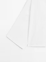 Chemisier plastron boutonné 100 % coton