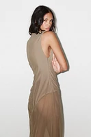 TULLE MIDI BODYCON DRESS