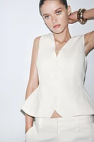 ZW COLLECTION LINEN BLEND VOLUME VEST