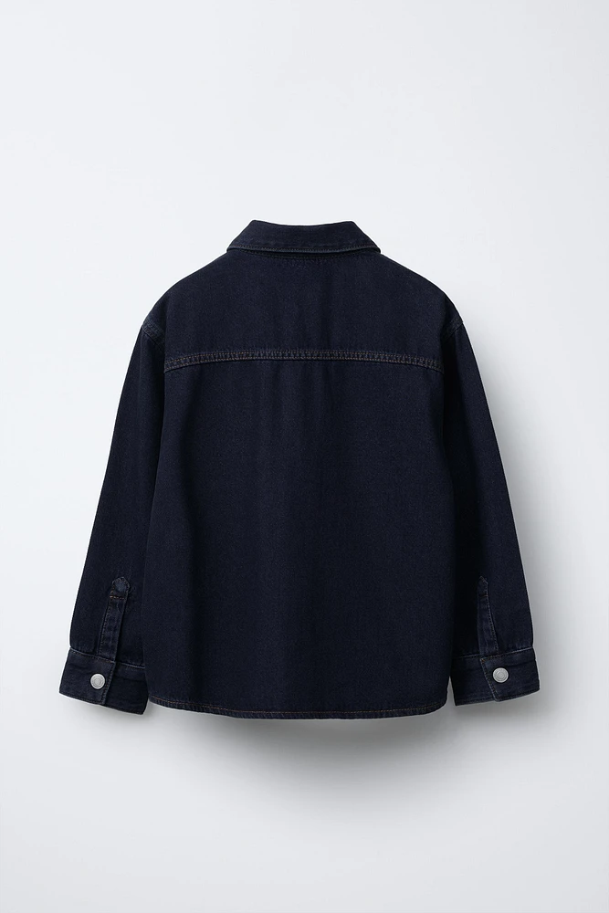 LABEL DENIM OVERSHIRT