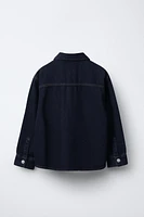 LABEL DENIM OVERSHIRT