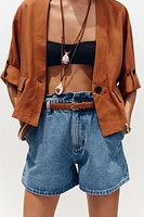 BERMUDA Z1975 EN JEAN PAPERBAG CEINTURE
