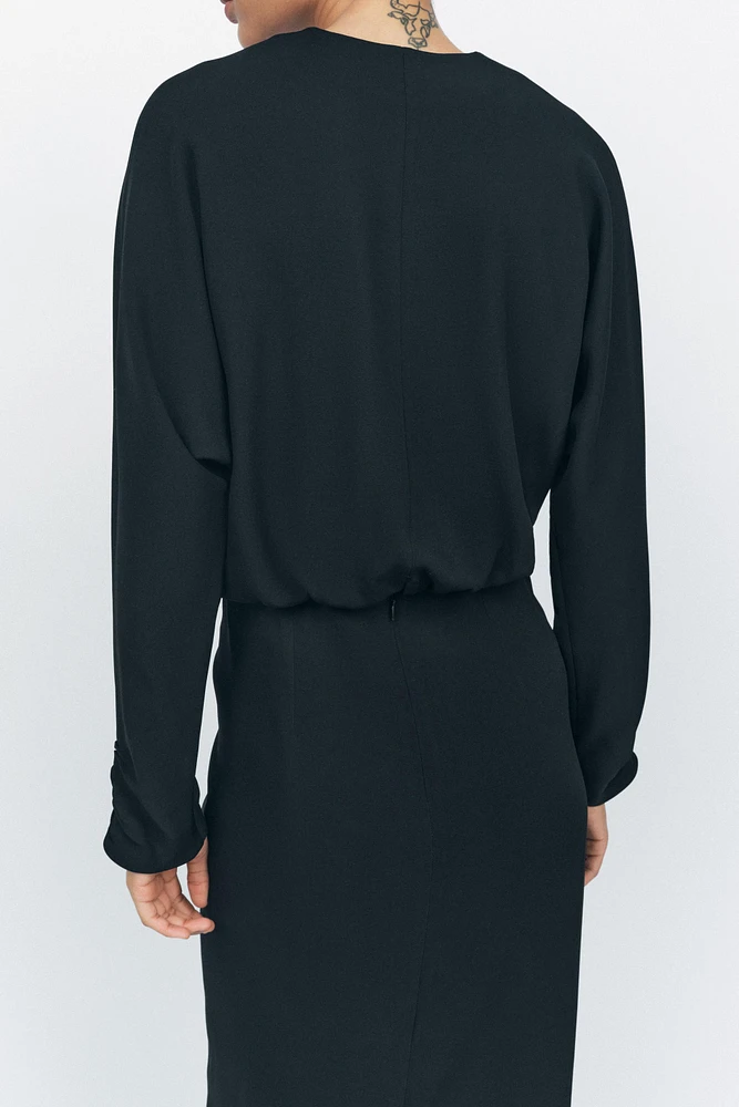 DRAPED MIDI DRESS ZW COLLECTION