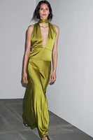 HALTER SATIN EFFECT HANDKERCHIEF TOP