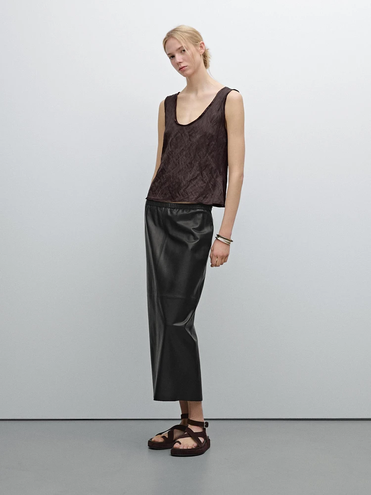 Strappy top with textured detail