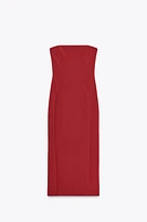 STRAPLESS CREPE DRESS