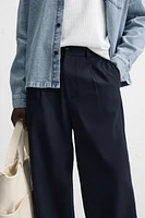 PLEATED COTTON - LYOCELL PANTS