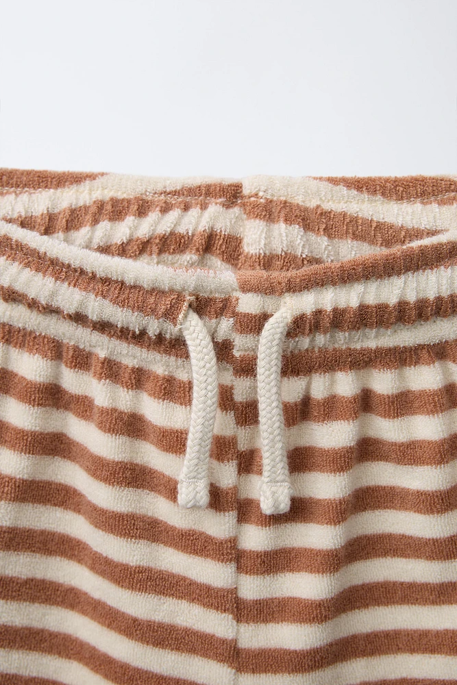 STRIPED TOWEL T-SHIRT AND BERMUDA SET