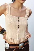 TOP EN MAILLE STYLE CORSET