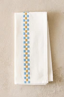 LOT SERVIETTES DE TABLE COTON FRISES MULTICOLORES
