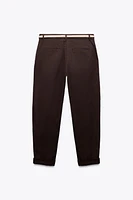 BELTED CHINO PANTS