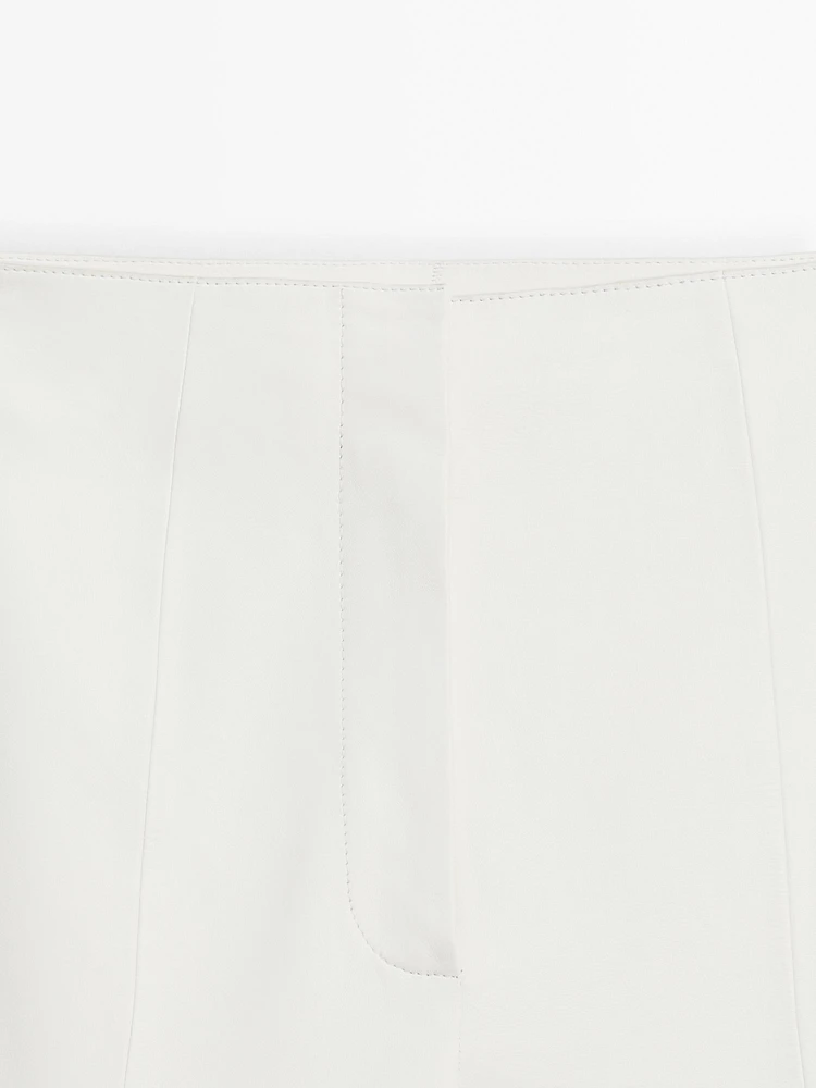 Flared leather trousers with vents - Studio