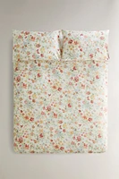 HOUSSE DE COUETTE SATIN IMPRIMÉ FLEURS