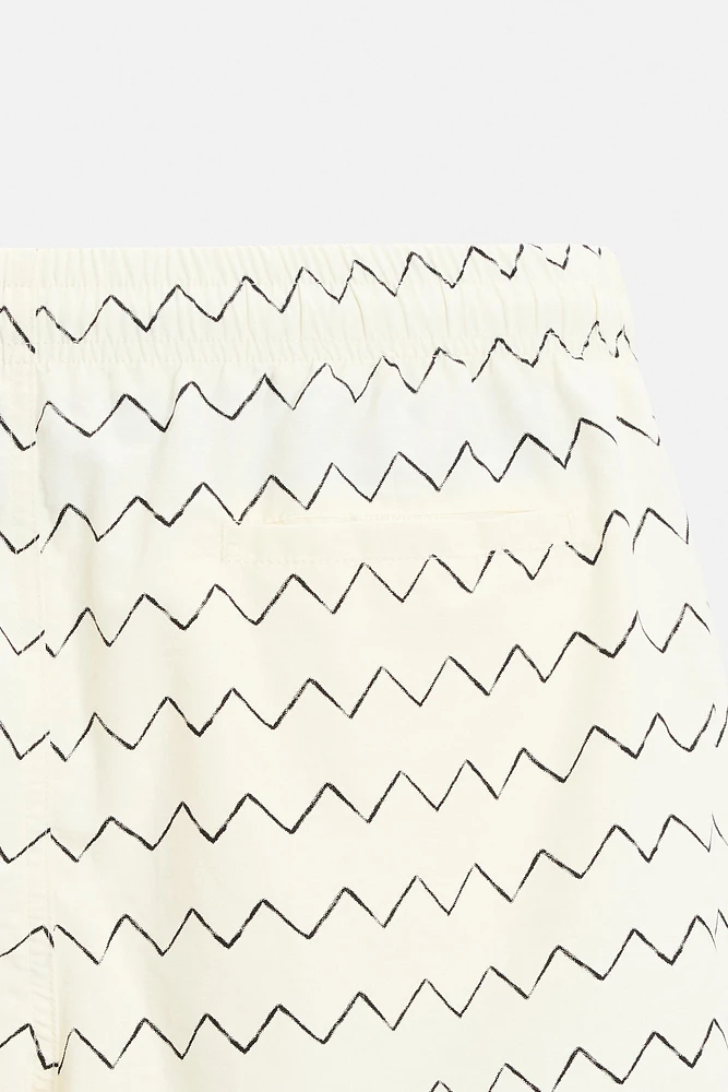 GEOMETRIC PRINT MID-LENGTH SWIMSUIT