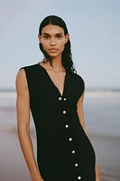 RUCHED MIDI DRESS
