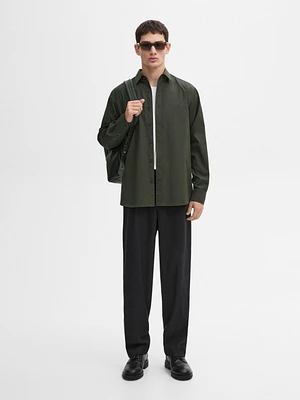 Regular fit cotton poplin shirt