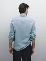 Chemise slim denim coton