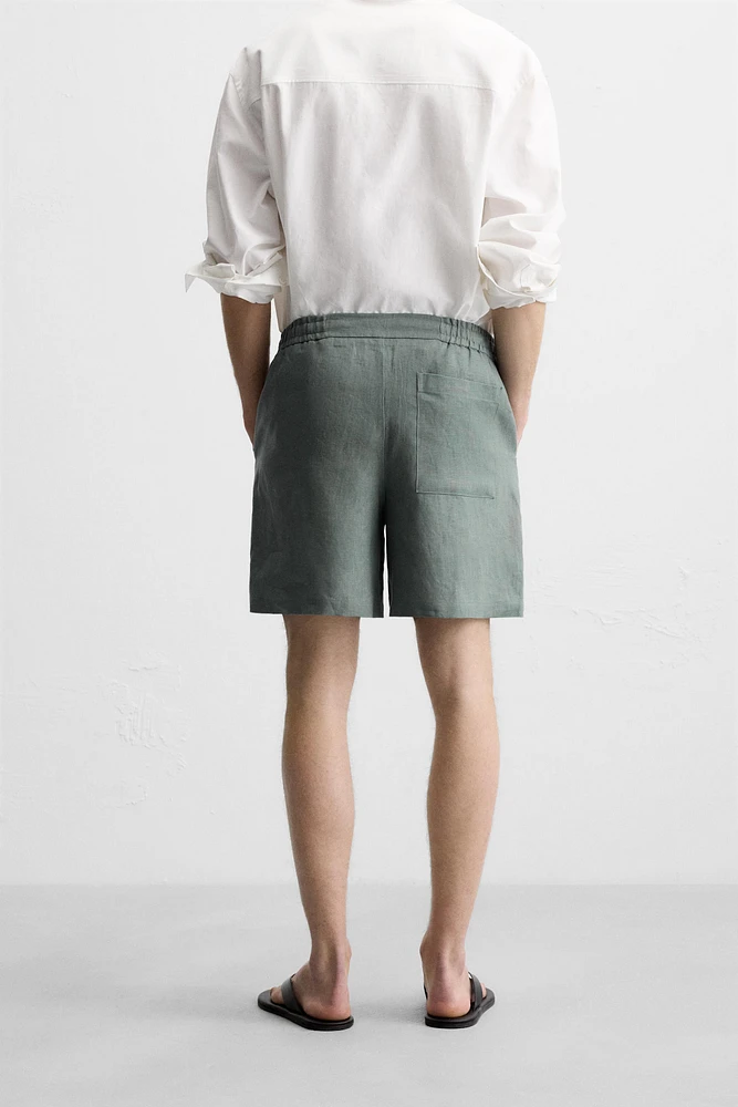 BERMUDA REGULAR FIT 100 % LIN