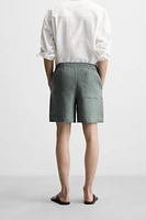 BERMUDA REGULAR FIT 100 % LIN