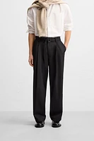 PLEATED PANTS WITH BELT