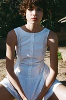 ROBE EN POPELINE AVEC DENTELLE