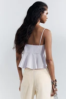VOLUMINOUS STRIPED POPLIN TOP