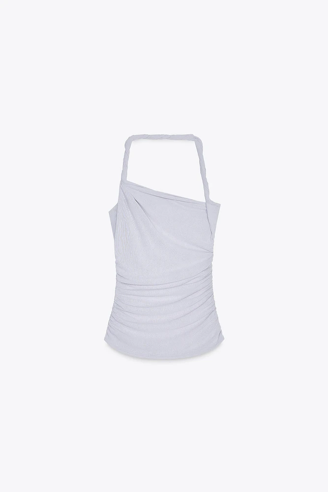 ASYMMETRIC HALTER TOP