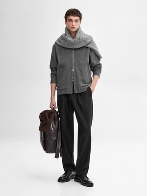 Double wool blend bomber jacket