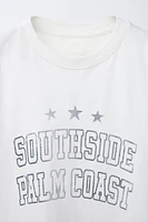 T-SHIRT CUT OUT IMPRIMÉ BRILLANT