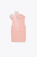 ORGANZA BOW KNIT TOP